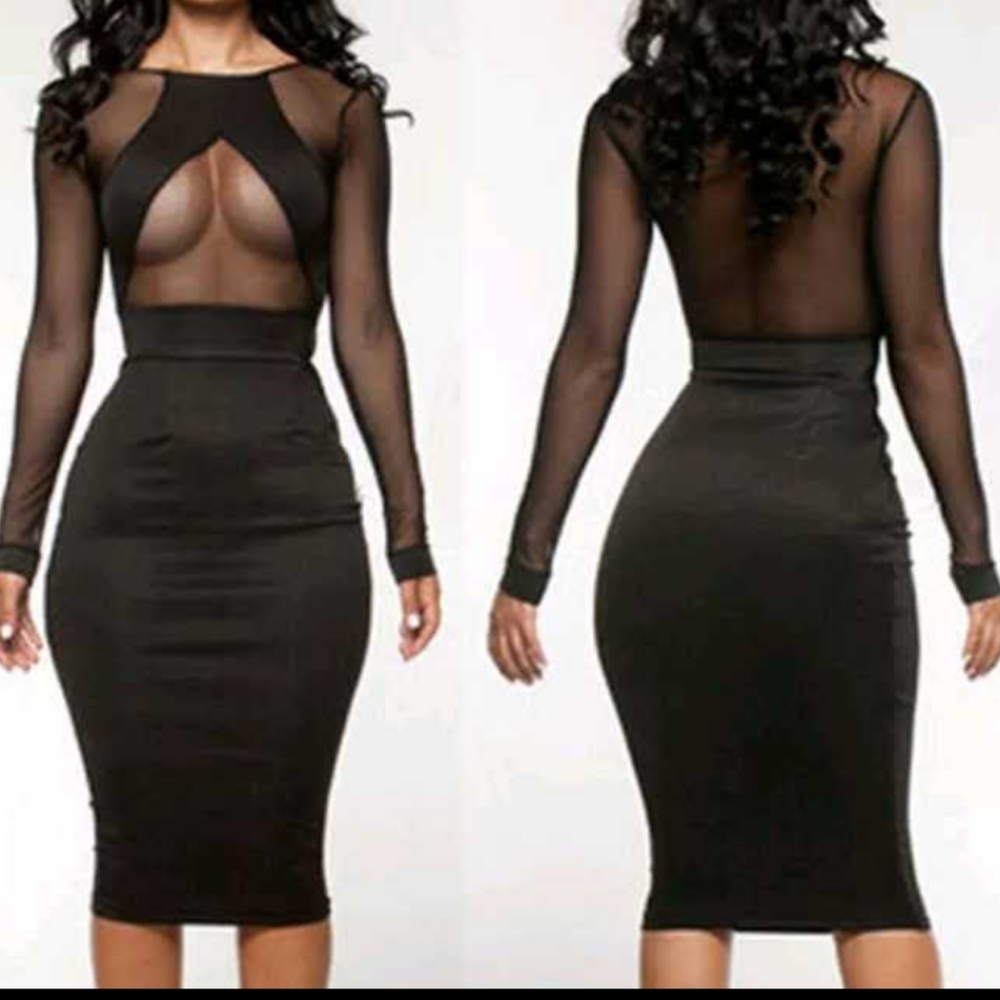 Women's mesh bodycon dress